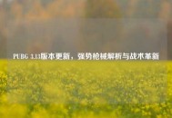 PUBG 3.13版本更新，强势枪械解析与战术革新