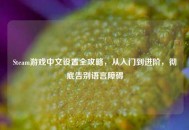 Steam游戏中文设置全攻略，从入门到进阶，彻底告别语言障碍