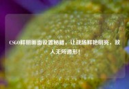 CSGO鲜明画面设置秘籍，让战场鲜艳明亮，敌人无所遁形！
