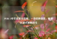 PUBG 2中文设置全指南，一步切换语言，畅享沉浸式顺畅战斗