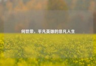 何世荣，平凡英雄的非凡人生