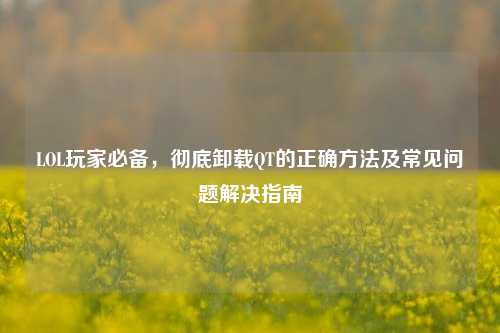 LOL玩家必备,彻底卸载QT的正确 及常见问题解决指南