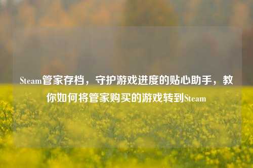 Steam管家存档,守护游戏进度的贴心助手,教你如何将管家购买的游戏转到Steam