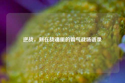 逆战,刻在战魂里的霸气战场语录