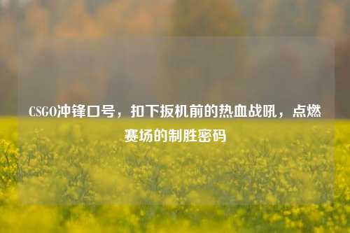 CSGO冲锋口号,扣下扳机前的热血战吼,点燃赛场的制胜密码