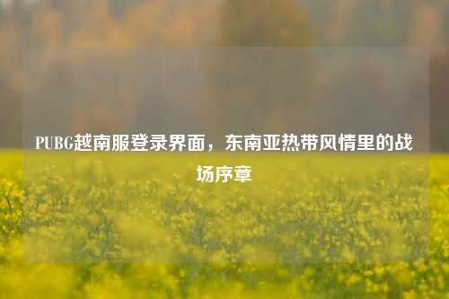 PUBG越南服登录界面，东南亚热带风情里的战场序章