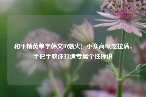 和平精英单字韩文ID爆火!小众高级感拉满,手把手教你打造专属个性标识