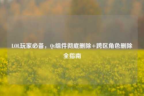 LOL玩家必备,Qt组件彻底删除+跨区角色删除全指南
