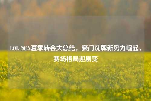 LOL 202X夏季转会大总结,豪门洗牌新势力崛起,赛场格局迎剧变