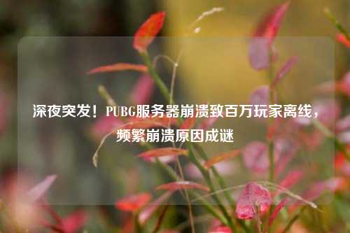 深夜突发!PUBG服务器崩溃致百万玩家离线,频繁崩溃原因成谜
