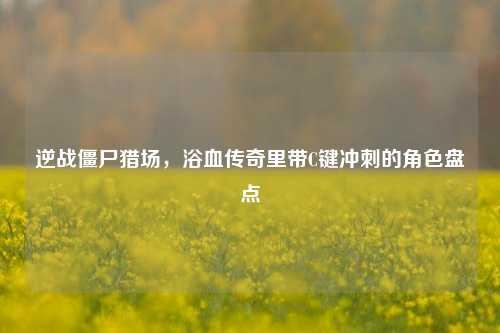 逆战僵尸猎场,浴血传奇里带C键冲刺的角色盘点