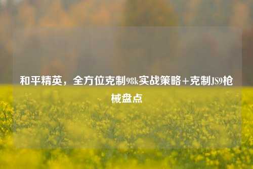 和平精英,全方位克制98k实战策略+克制 9枪械盘点
