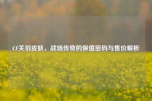 CF关羽皮肤,战场传奇的保值密码与售价解析