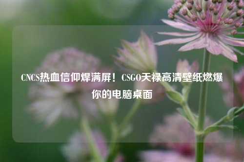 CNCS热血信仰焊满屏!CSGO天禄高清壁纸燃爆你的电脑桌面
