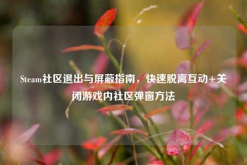 Steam社区退出与屏蔽指南,快速脱离互动+关闭游戏内社区弹窗