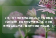 （注，由于您未提供具体内容，以上标题是基于常见游戏行业事件类型生成的示例。若您能提供实际内容文本，我将为您精准定制标题。）