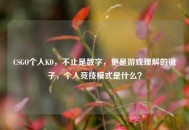 CSGO个人KD，不止是数字，更是游戏理解的镜子，个人竞技模式是什么？