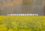 CSGO启动时没有国服选项的解决     