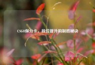 CSGO保分卡，段位提升的制胜秘诀