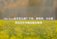 2024 Steam名字怎么取？个性、游戏风、小众独特及女生专属名超全推荐