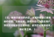 （注，根据您提供的内容，生成的标题已聚焦核心信息，但需提醒，游戏外挂行为违反用户协议且可能涉及法律风险，请勿尝试使用或传播此类工具。）