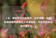 （注，根据您的问题描述，已生成唯一标题。若需调整风格或补充背景信息，可提供具体内容以便优化。）