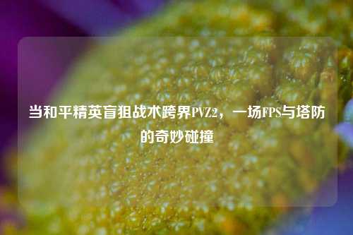 当和平精英盲狙战术跨界PVZ2,一场FPS与塔防的奇妙碰撞
