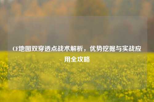 CF地图双穿透点战术解析,优势挖掘与实战应用全攻略