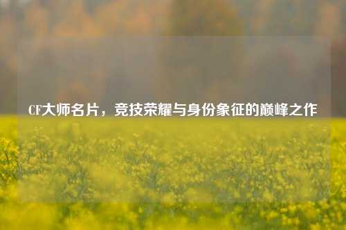 CF***名片,竞技荣耀与身份象征的巅峰之作
