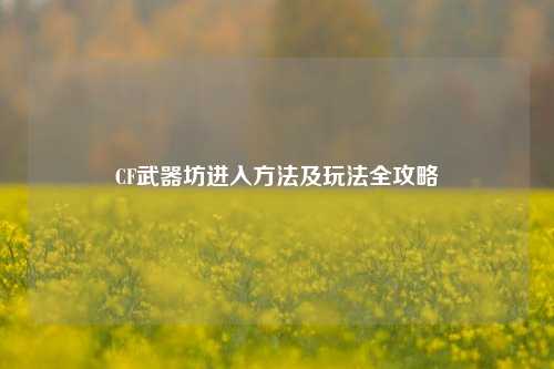 CF武器坊进入 及玩法全攻略