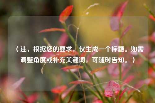 (注,根据您的要求,仅生成一个标题。如需调整角度或补充关键词,可随时告知。)