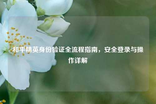 和平精英身份验证全流程指南，安全登录与操作详解