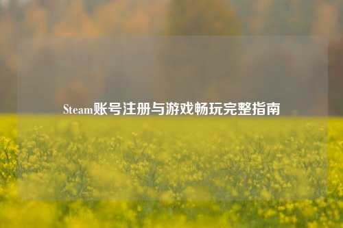 Steam账号注册与游戏畅玩完整指南