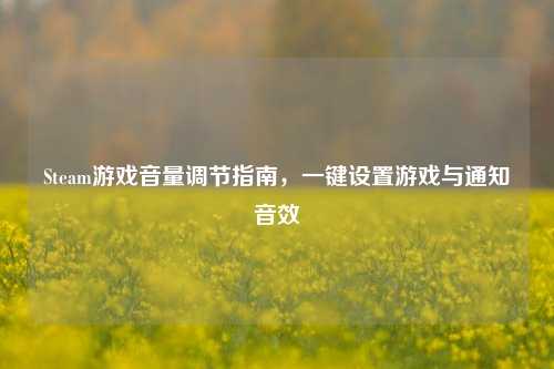 Steam游戏音量调节指南,一键设置游戏与通知音效