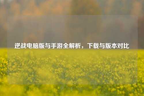 逆战电脑版与手游全解析,下载与版本对比
