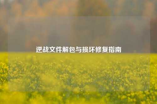 逆战文件解包与损坏修复指南