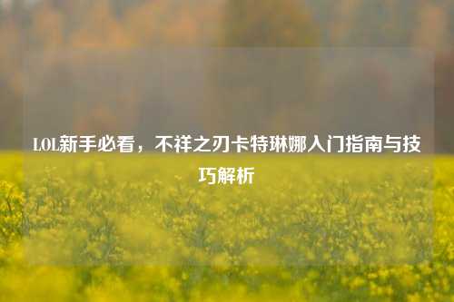 LOL新手必看,不祥之刃卡特琳娜入门指南与技巧解析