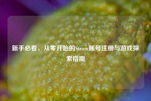 新手必看，从零开始的Steam账号注册与游戏探索指南