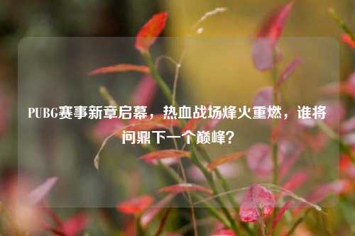 PUBG赛事新章启幕,热血战场烽火重燃,谁将问鼎下一个巅峰?