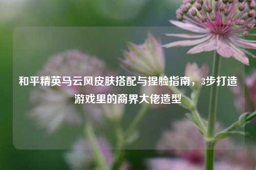 和平精英马云风皮肤搭配与捏脸指南,3步打造游戏里的商界大佬造型