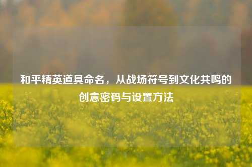 和平精英道具命名,从战场符号到文化共鸣的创意密码与设置